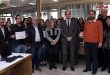 Syrian journalists stand a moment of silence to mourn press martyrs in occupied Palestine