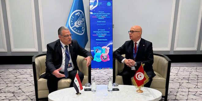 Qatana meets with his Tunisian counterpart and the Director of the FAO on the sidelines of FAO Regional Conference, Amman