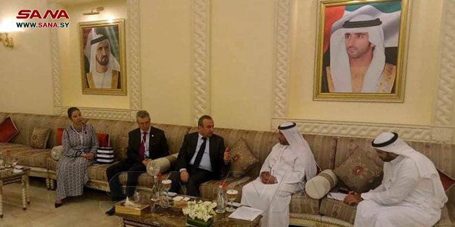 Makhlouf examine avec Sultan les mesures prises par la Syrie pour protéger l’environnement