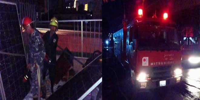 إخماد حريق اندلع في أحد الفنادق بدمشق