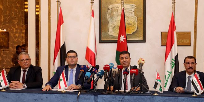 Agriculture ministers of Syria, Iraq , Jordan and Lebanon stress the need of consolidating integration