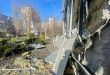 Two houses burnt by Ukrainian bombing in the center of Donetsk