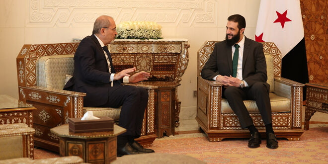 Al-Sharaa receives Jordanian Foreign Minister