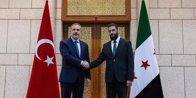 Leader Al-Sharaa receives Turkish Foreign Minister Hakan Fidan