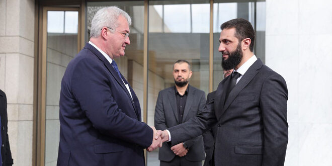 Al-Sharaa meets an official Ukrainian delegation headed by Andrey Sibiga