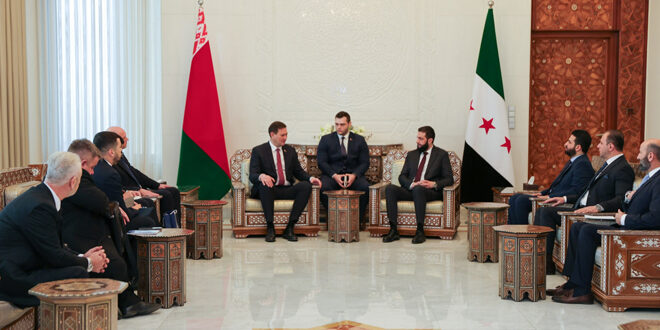 Leader al-Sharaa receives a delegation from the Republic of Belarus