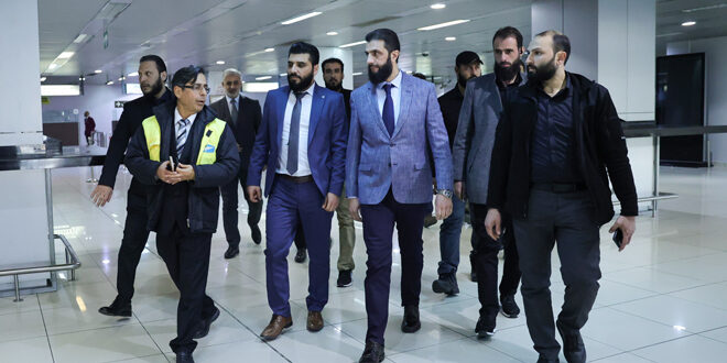 Leader Al-Sharaa inspects Damascus International Airport on the first day of its opening