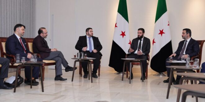 Leader al-Sharaa receives a delegation of the Syrian community in America