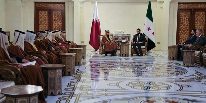 Leader al-Sharaa and Chief of Intelligence Apparatus receive Qatari high-level delegation