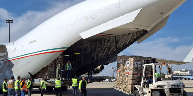 Kuwaiti aid plane arrives at Damascus Int’l Airport