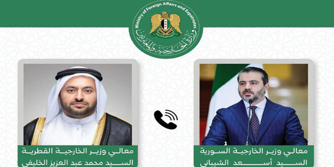 Phone call between Minister of Foreign Affairs and Qatari Minister of State