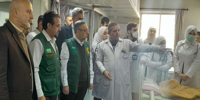 Saudi delegation from King Salman Humanitarian center inspects the University Children’s Hospital in Damascus