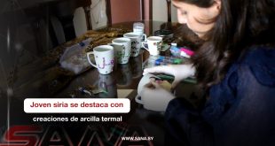 Joven siria se destaca con sus creaciones de arcilla termal