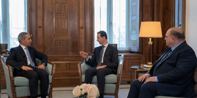 Presidente Al-Assad recibe al jefe del Consejo Judicial Supremo de Iraq