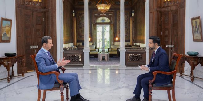 El presidente Al-Assad concede una entrevista exclusiva al canal Sky News Arabia