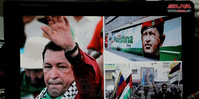 Palestinos en Siria conmemoran los 11 años de la siembra del comandante Chávez