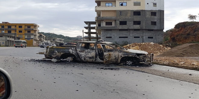 Fotos| Secuelas del criminal ataque contra una patrulla policial en Tartous