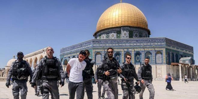 جلوگیری از ورود فلسطینی ها به مسجد اقصی توسط نیروهای اشغالگر