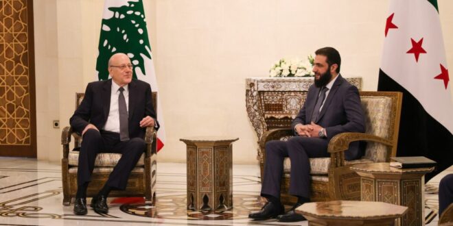 Al-Charaa reçoit une délégation libanaise dirigée par Najib Mikati