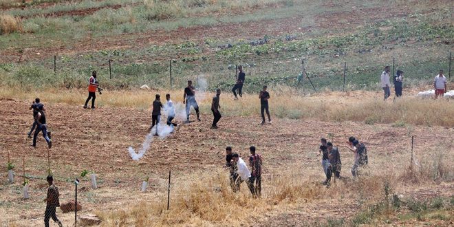 פלסטינים לקו בחנק במהלך דיכוי הפגנתם במזרח שכם