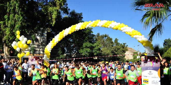 מרתון בדמשק כאות תמיכה בילדים חולי סרטן
