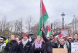עצרת סולידריות באוסלו בגנות התוקפנות הישראלית על רצועת עזה