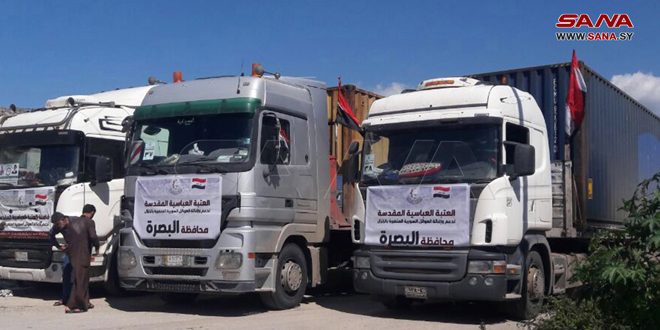 Иракский конвой с гуманитарной помощью прибыл в город Джебла