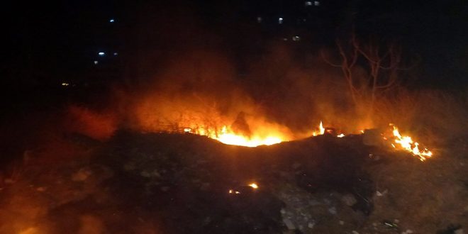 إخماد حريق في أراض زراعية بين فطيرو وكرسانا بريف اللاذقية
